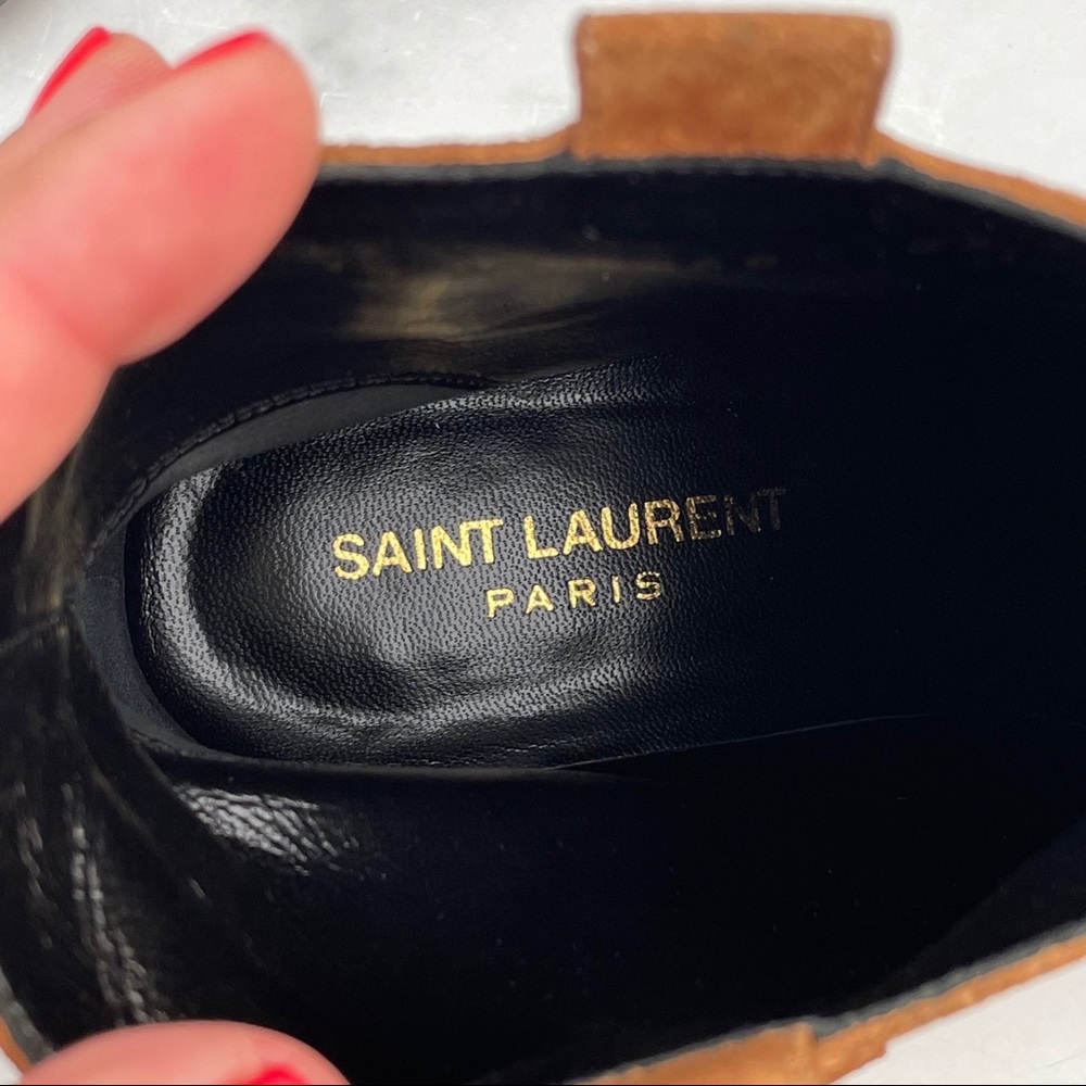 Saint Laurent Rock 40 Stars women’s tan suede ankle boot size IT 35 US 5 - Picture 11 of 16